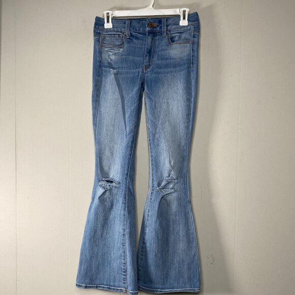 American Eagle Outfitters Denim - American Eagle Boho Artist Bootcut Denim Jeans Women's 2 Blue Distressed Casual